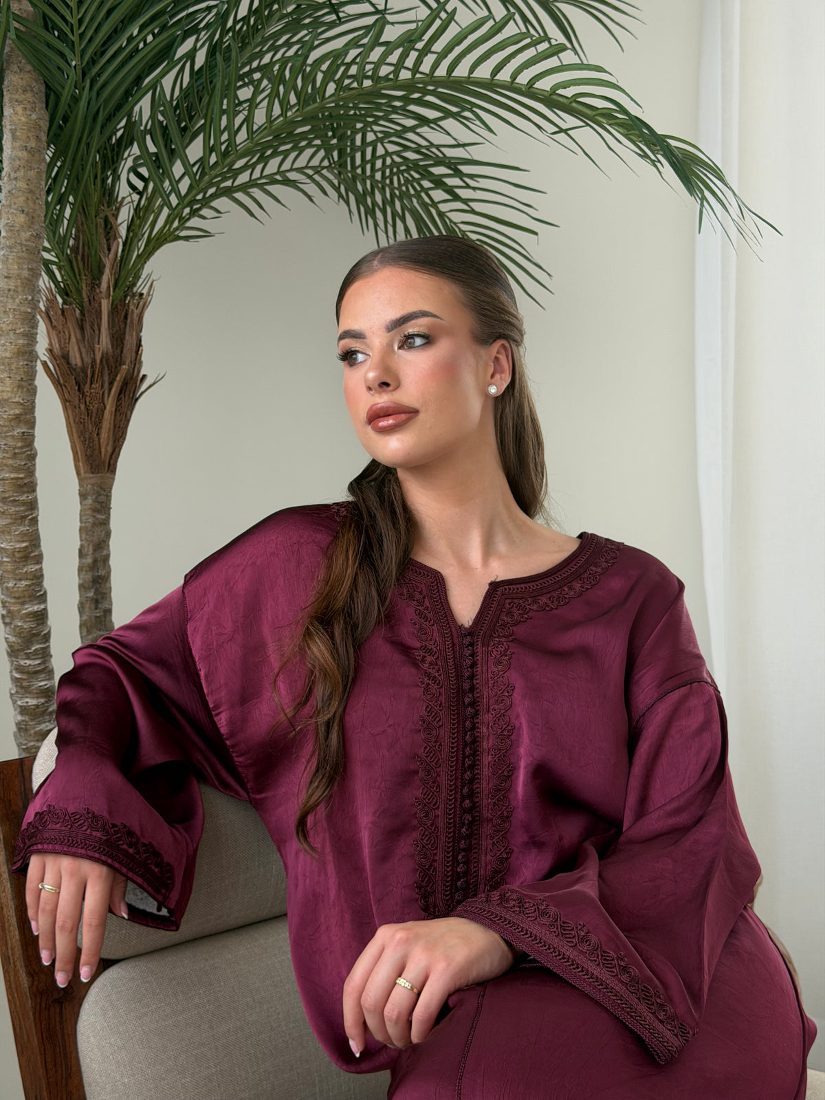 Kandoura Yara - Burgundy