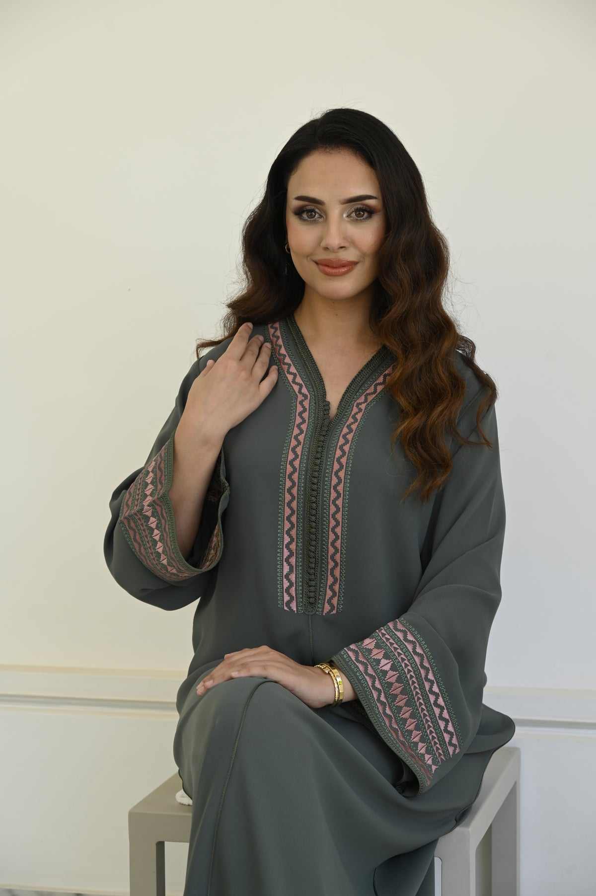 Kaftan olive rose majestic