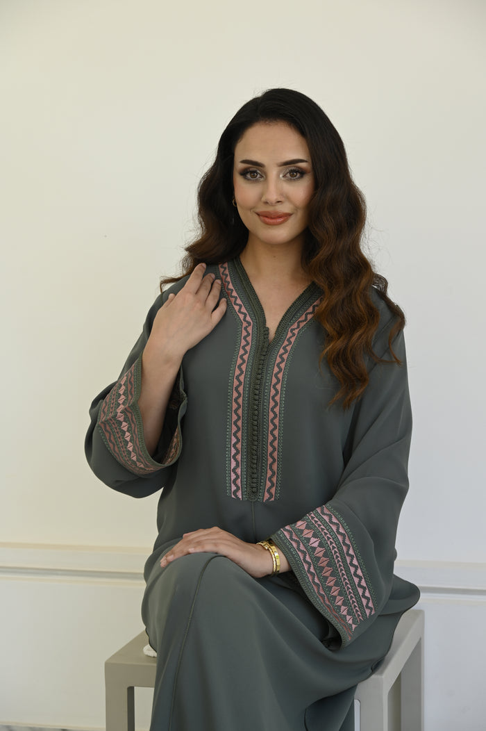 Kaftan olive rose majestic