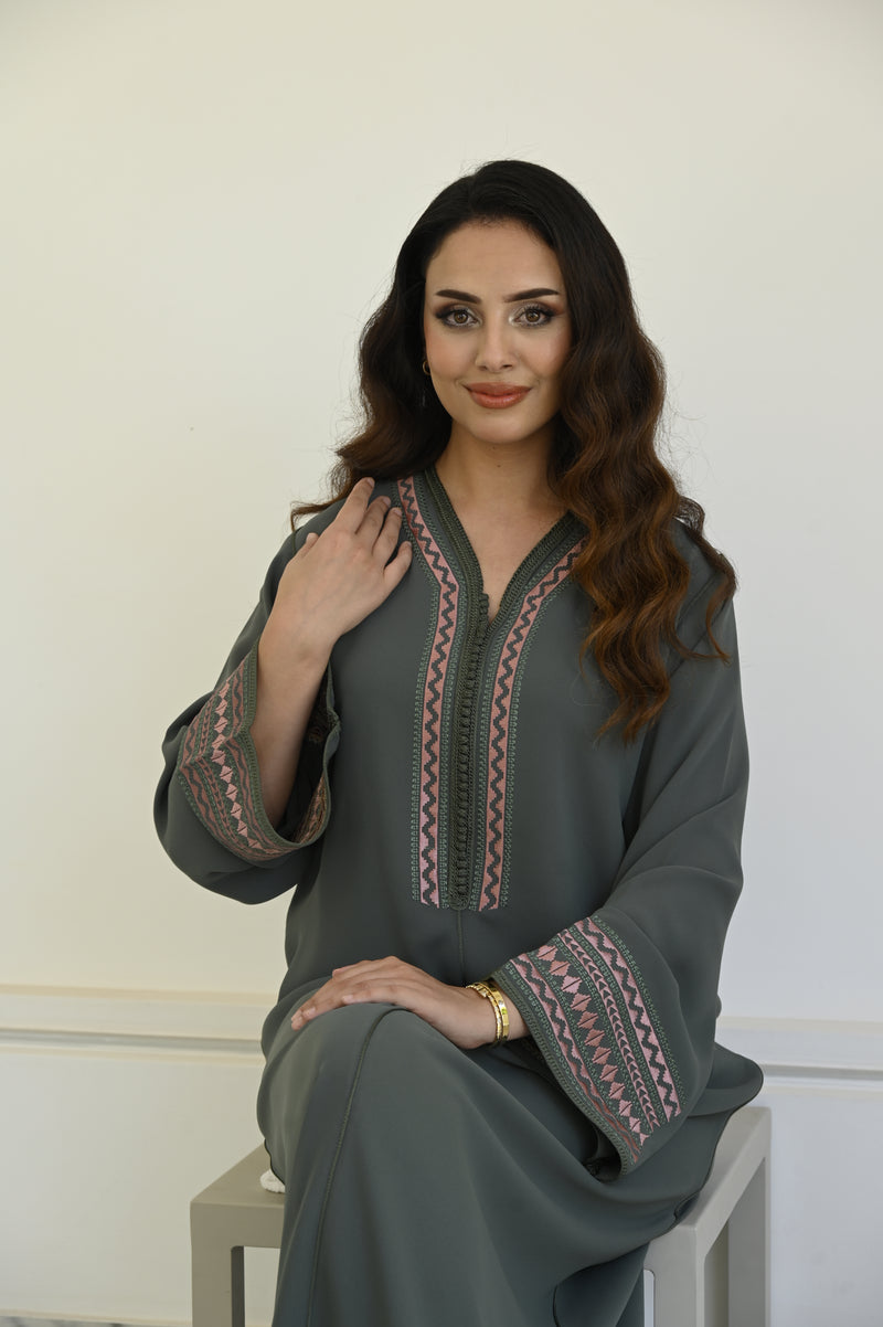 Kaftan olive rose majestic