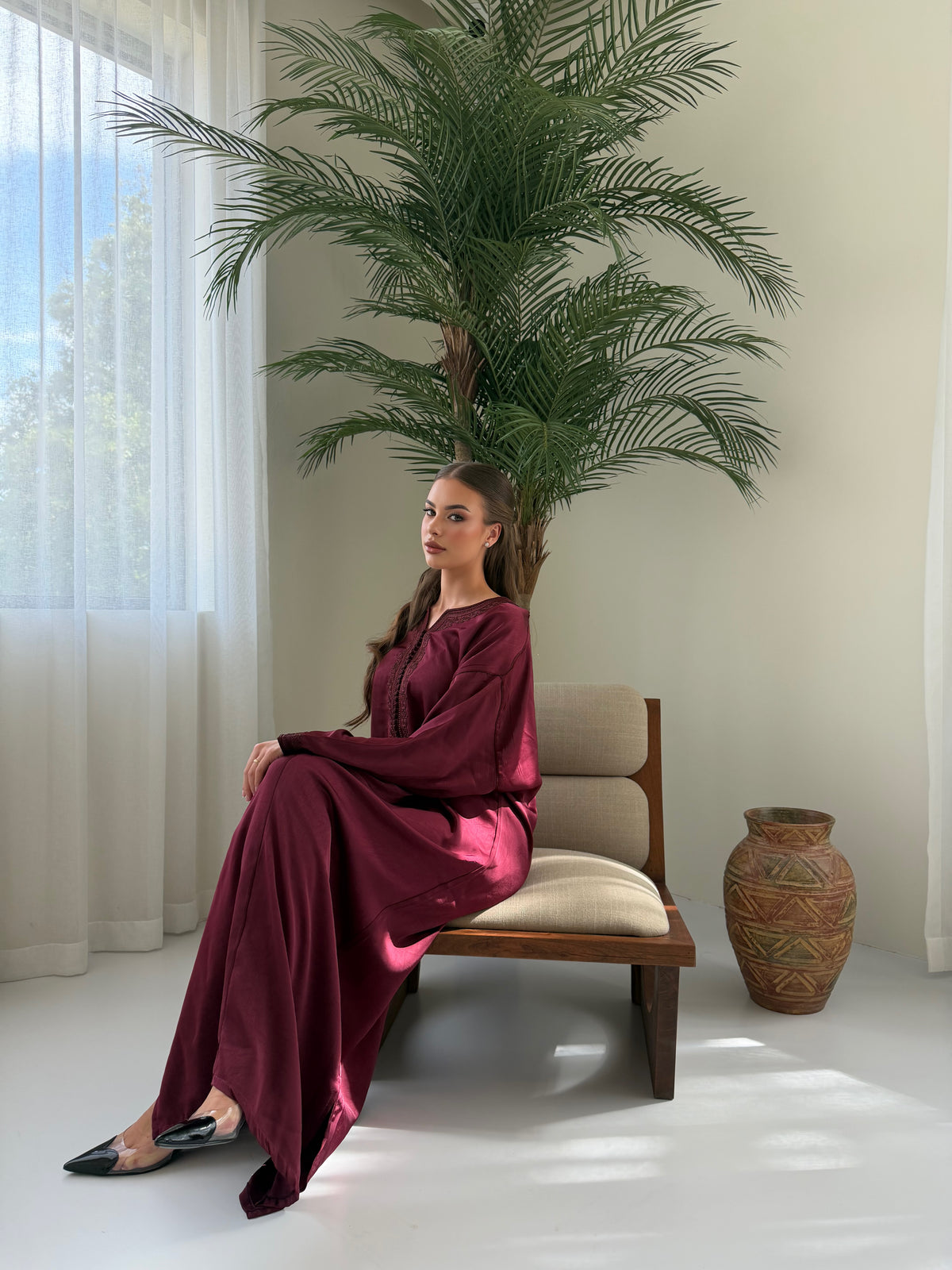Kandoura Yara - Burgundy