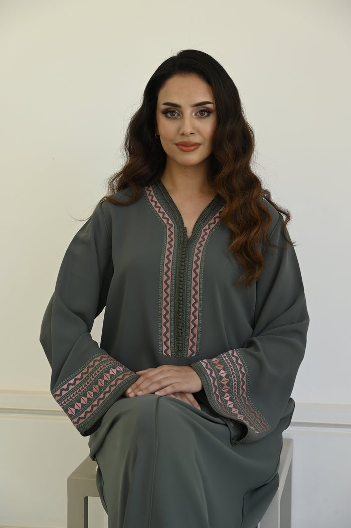 Kaftan olive rose majestic